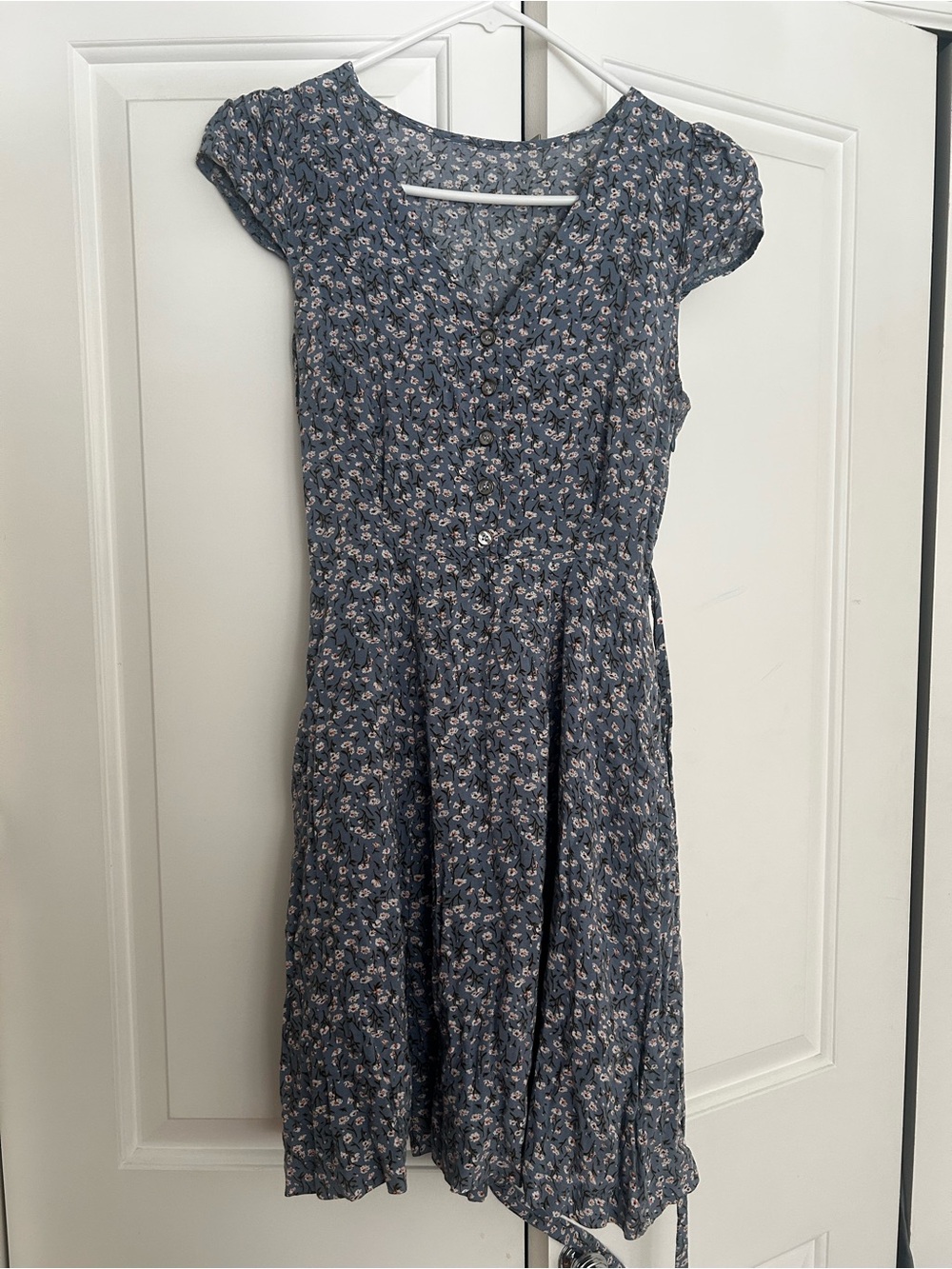 Whimsical Blue Floral Sun Dress